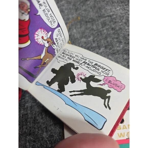 2 Miniature Book & Ornament "Rudolph The Red-Nosed Reindeer" by Kurt Adler 1980 - Picture 4 of 7